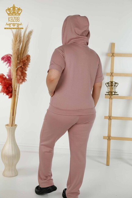 Women's Tracksuit Set Hooded Dried Rose - 20392 | KAZEE - Thumbnail