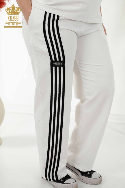 Women's Tracksuit Set Hooded White-Black - 17543 | KAZEE - Thumbnail