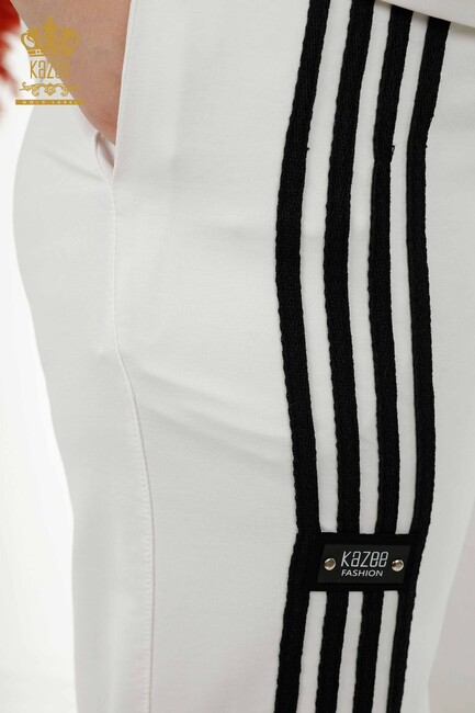 Women's Tracksuit Set Hooded White-Black - 17543 | KAZEE - Thumbnail