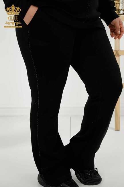 Women's Tracksuit Set Pocket Detailed Black - 20398 | KAZEE - Thumbnail