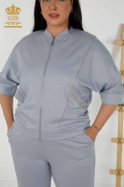 Women's Tracksuit Set Pocket Detailed Blue - 20393 | KAZEE - Thumbnail