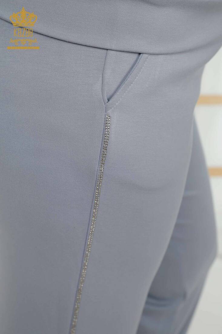 Women's Tracksuit Set Pocket Detailed Blue - 20393 | KAZEE