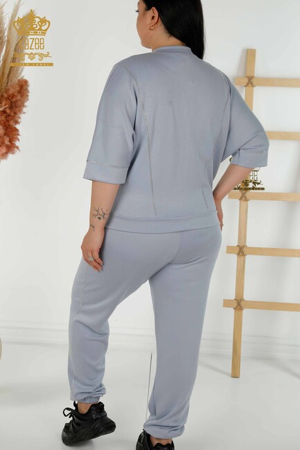 Women's Tracksuit Set Pocket Detailed Blue - 20393 | KAZEE - Thumbnail