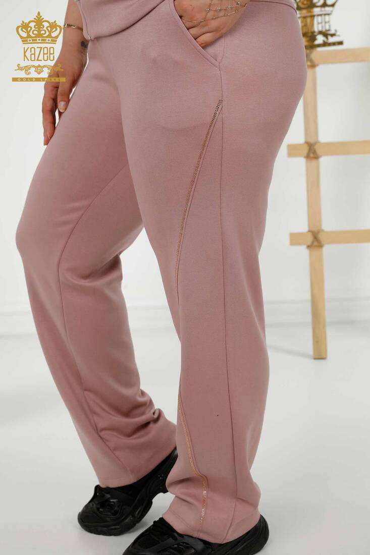 Women's Tracksuit Set Pocket Detailed Rose - 20411 | KAZEE