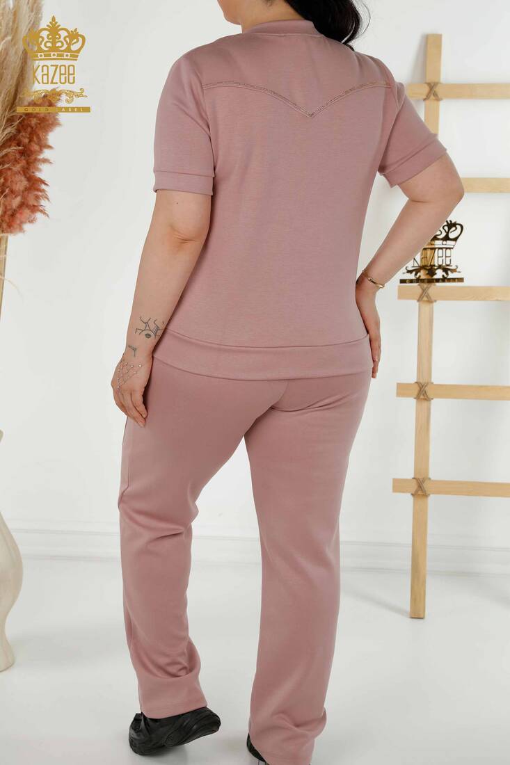 Women's Tracksuit Set Pocket Detailed Rose - 20411 | KAZEE