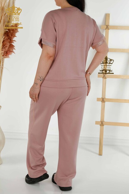 Women's Tracksuit Set Stone Embroidered Rose - 20391 | KAZEE - Thumbnail