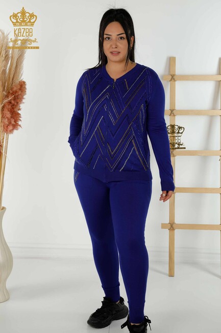 Women's Tracksuit Set Stone Embroidered Saks - 16676 | KAZEE - Thumbnail