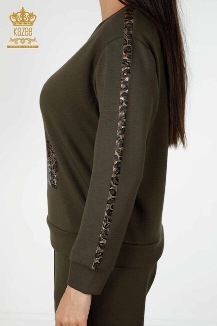 Women's Tracksuit Set Tiger Pattern Khaki - 17435 | KAZEE - Thumbnail