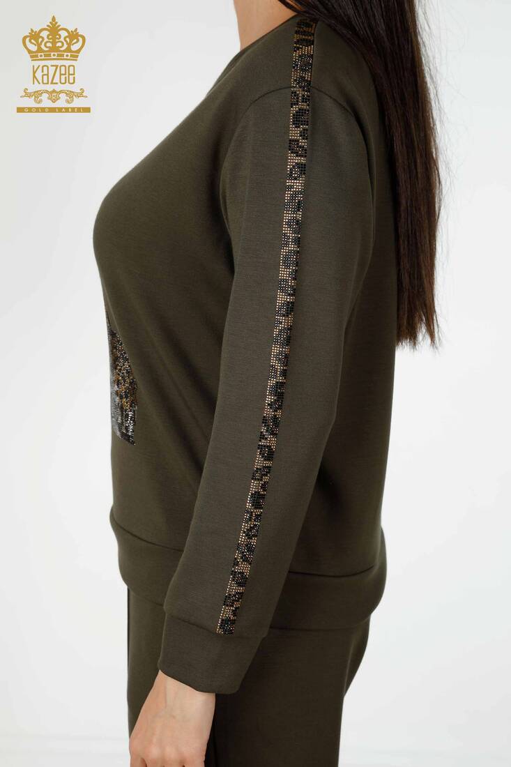 Women's Tracksuit Set Tiger Pattern Khaki - 17435 | KAZEE