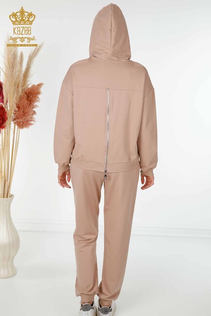 Women's Tracksuit Set Wing Detailed Mink - 17481 | KAZEE - Thumbnail