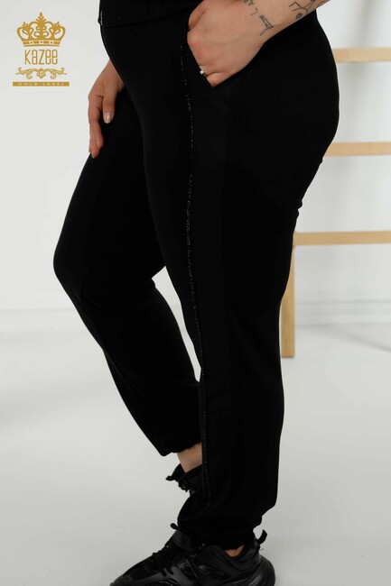 Women's Tracksuit Set Zipper Detailed Black - 20387 | KAZEE - Thumbnail