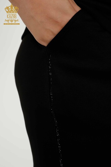 Women's Tracksuit Set Zipper Detailed Black - 20448 | KAZEE - Thumbnail