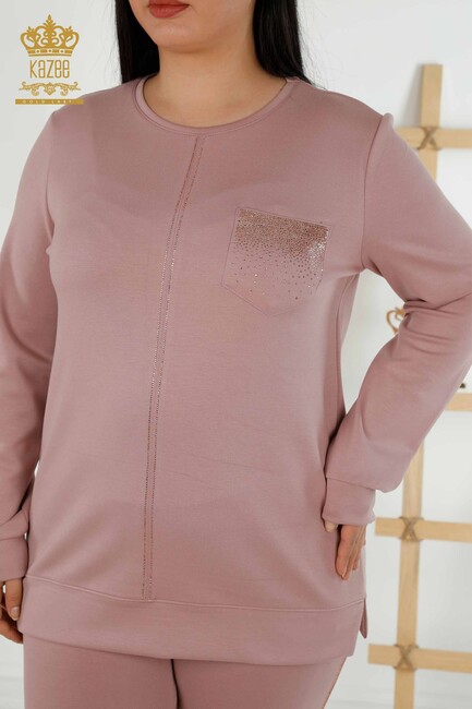 Women's Tracksuit Set Pocket Detailed Rose - 20398 | KAZEE - Thumbnail