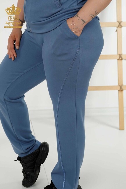 Women's Tracksuit Set Pocket Detailed Indigo - 20411 | KAZEE - Thumbnail