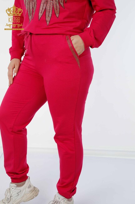 Women's Tracksuit Set Wing Detailed Fuchsia - 17481 | KAZEE - Thumbnail