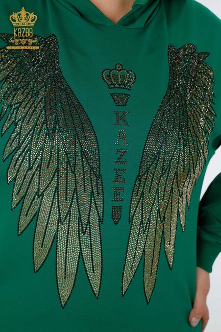 Women's Tracksuit Set Wing Detailed Green - 17481 | KAZEE - Thumbnail