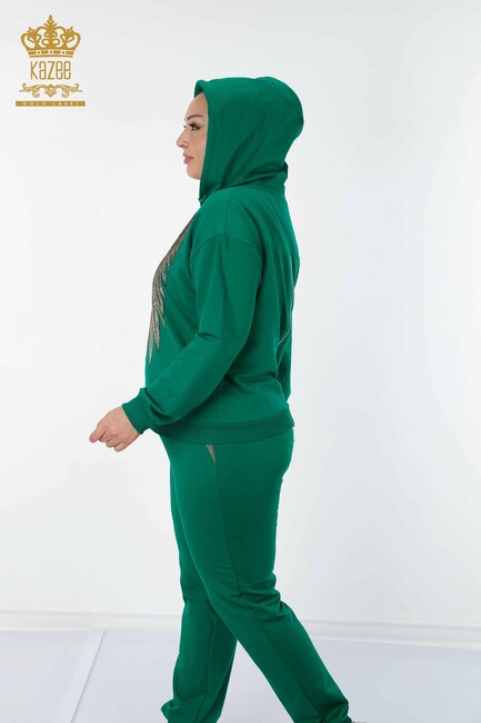 Women's Tracksuit Set Wing Detailed Green - 17481 | KAZEE - Thumbnail