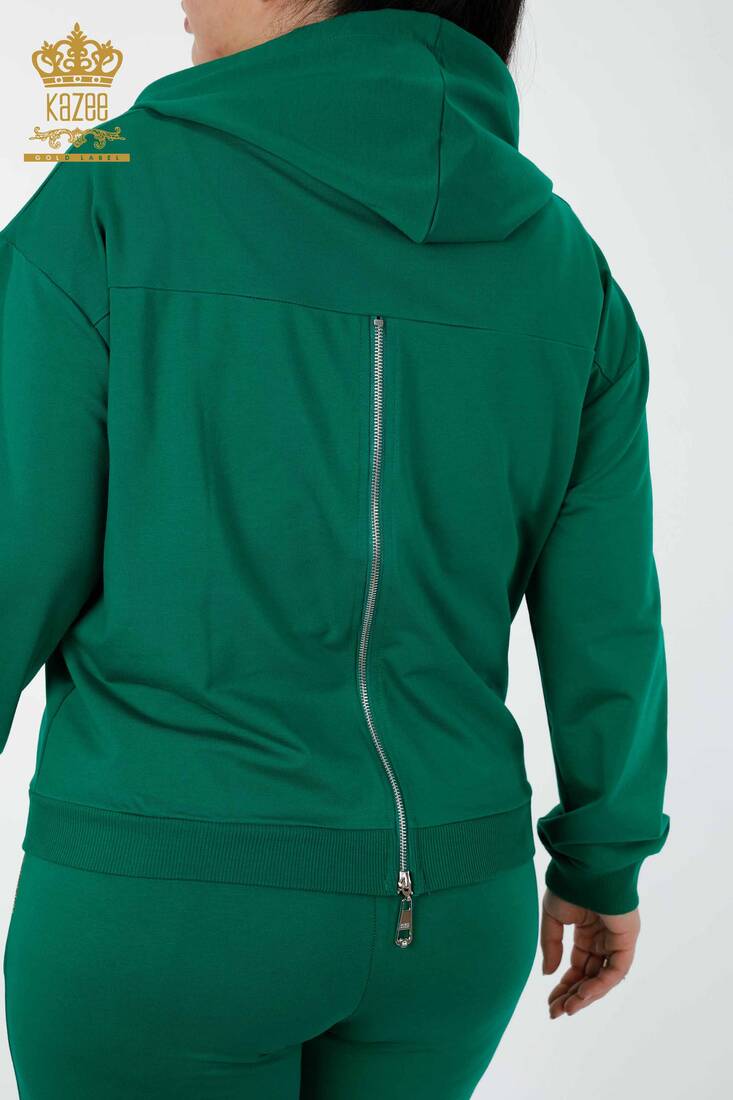 Women's Tracksuit Set Wing Detailed Green - 17481 | KAZEE