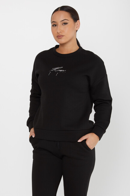 Women's Tracksuit Kazee Text Detail Black - 17885 | KAZEE - Thumbnail