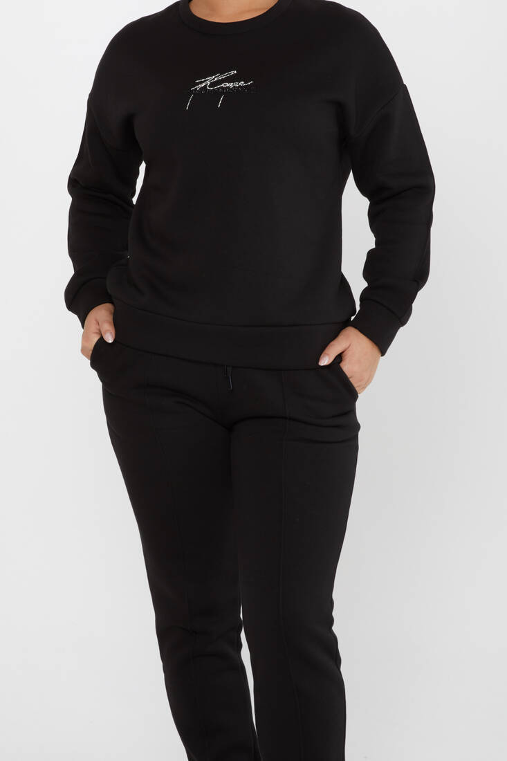 Women's Tracksuit Kazee Text Detail Black - 17885 | KAZEE