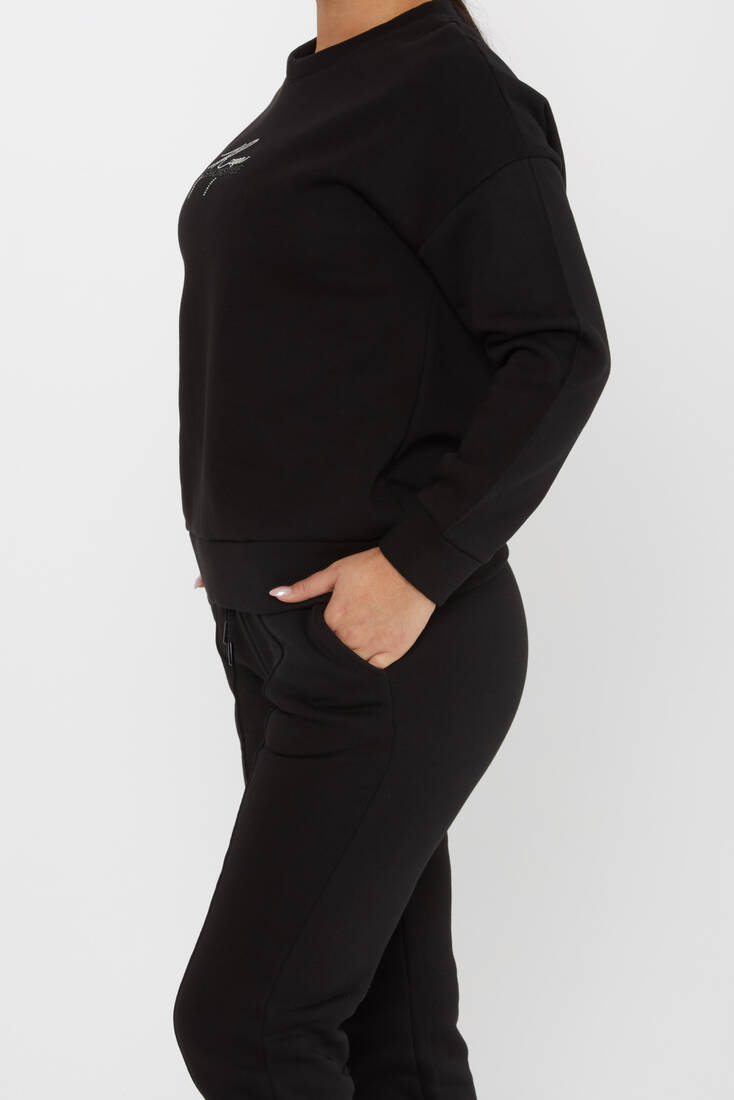 Women's Tracksuit Kazee Text Detail Black - 17885 | KAZEE