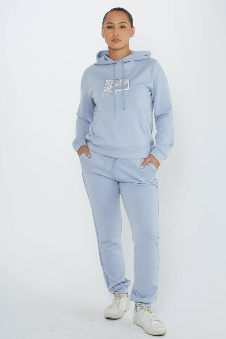 Women's Tracksuit Kazee Text Detail Blue - 17593 | KAZEE