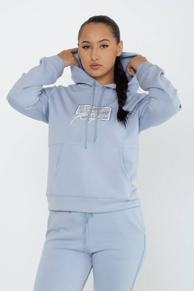 Women's Tracksuit Kazee Text Detail Blue - 17593 | KAZEE