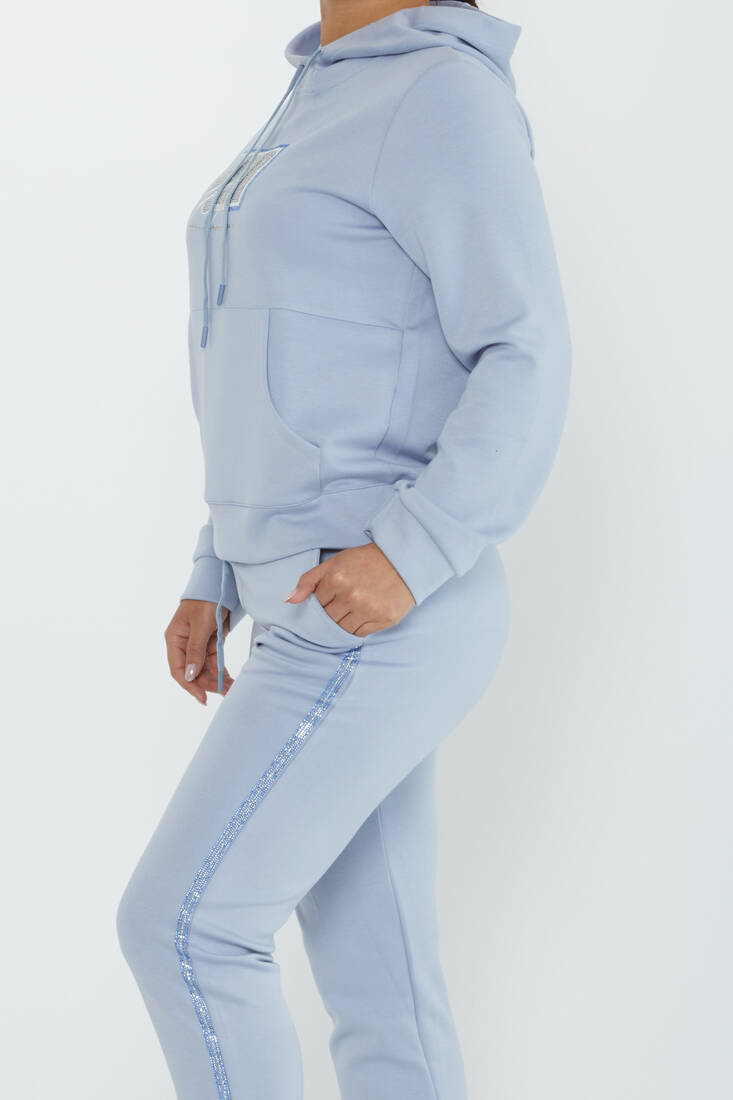 Women's Tracksuit Kazee Text Detail Blue - 17593 | KAZEE