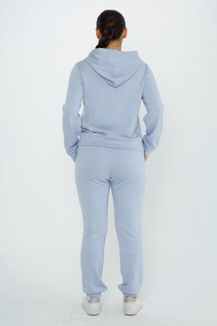 Women's Tracksuit Kazee Text Detail Blue - 17593 | KAZEE - Thumbnail