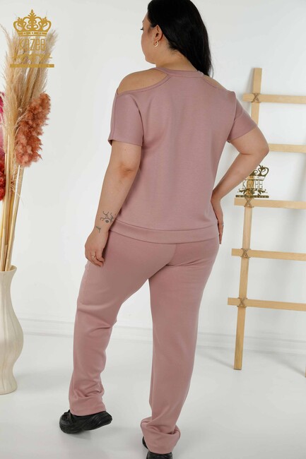 Women's Tracksuit Set Off-the-Shoulder Dried Rose - 20397 | KAZEE - Thumbnail