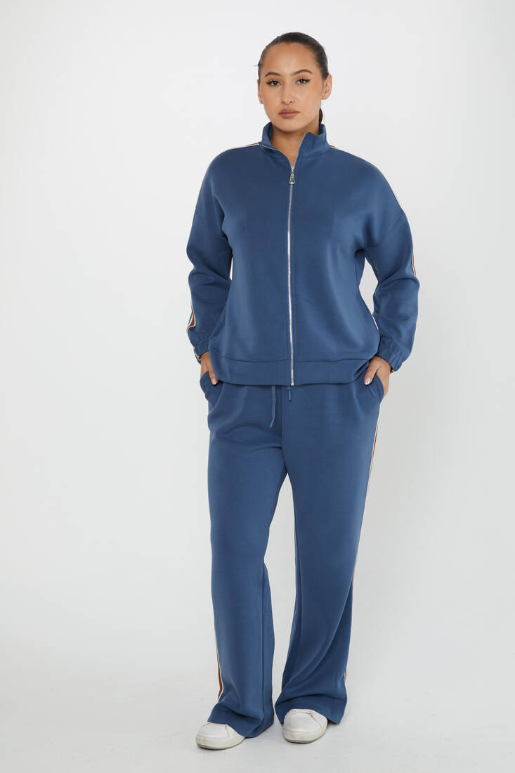 Women's Tracksuit Pocket Detail Indigo - 17630 | KAZEE