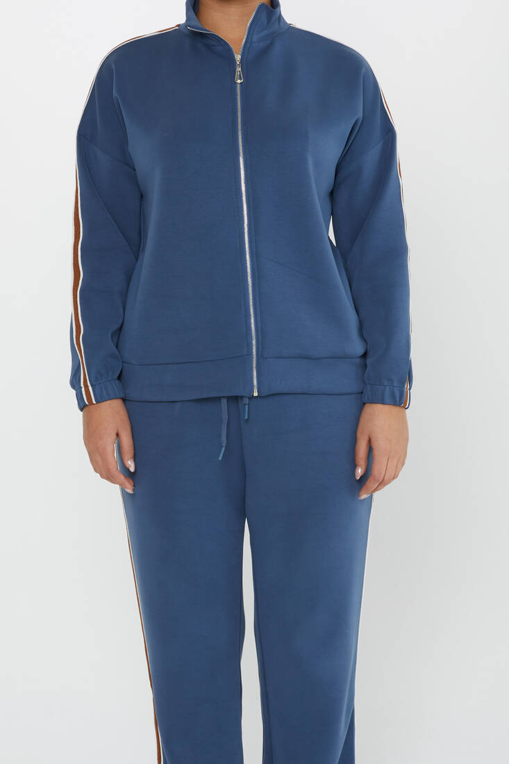 Women's Tracksuit Pocket Detail Indigo - 17630 | KAZEE