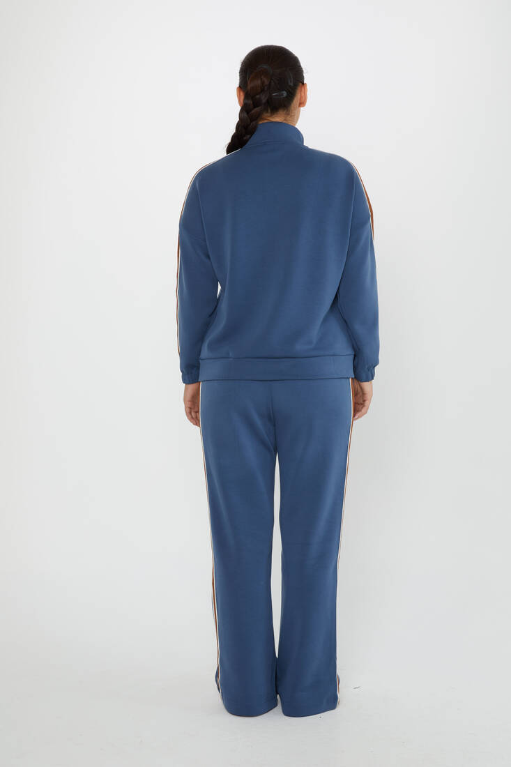 Women's Tracksuit Pocket Detail Indigo - 17630 | KAZEE