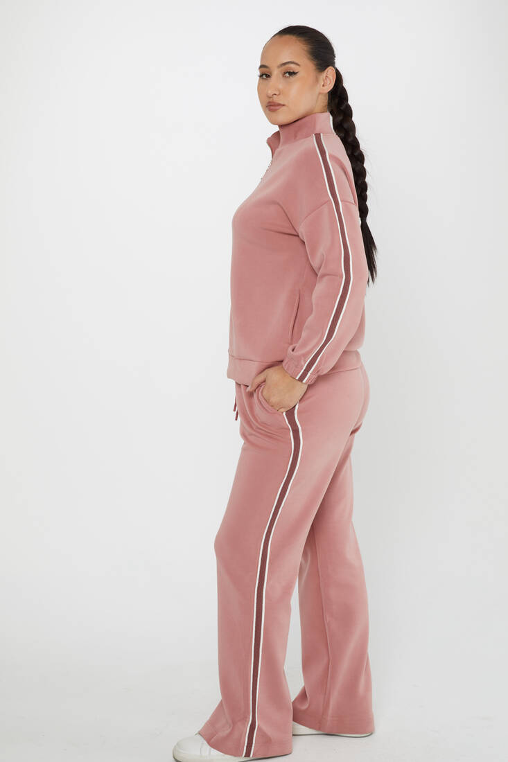 Women's Tracksuit Pocket Detailed Dusty Rose - 17630 | KAZEE