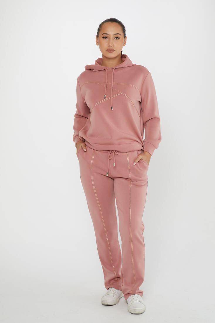 Women's Tracksuit Stone Detailed Rose - 17628 | KAZEE