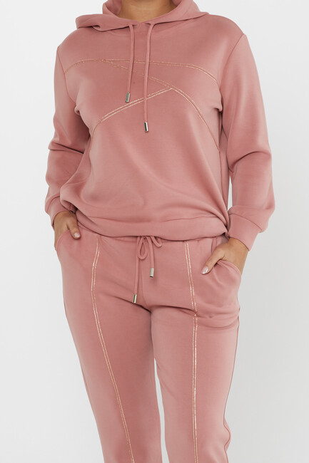 Women's Tracksuit Stone Detailed Rose - 17628 | KAZEE - Thumbnail