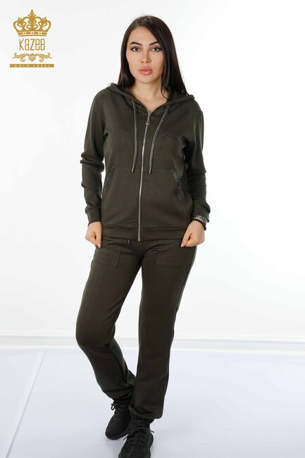 Women's Tracksuit Set Kazee Logo Khaki - 17427 | KAZEE - Thumbnail