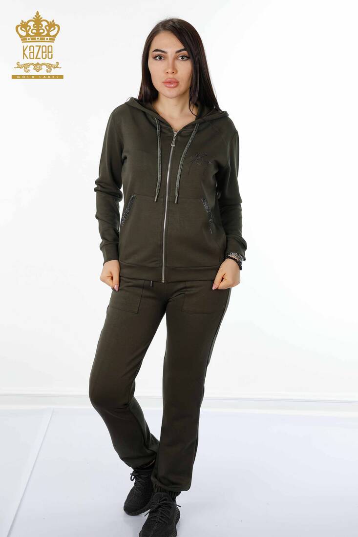 Women's Tracksuit Set Kazee Logo Khaki - 17427 | KAZEE