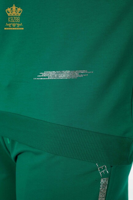 Women's Tracksuit Set Text Detailed Green - 17461 | KAZEE - Thumbnail