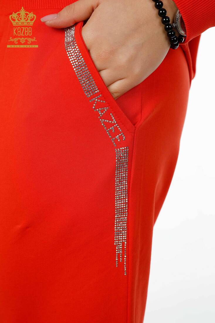 Women's Tracksuit Set Text Detailed Orange - 17461 | KAZEE