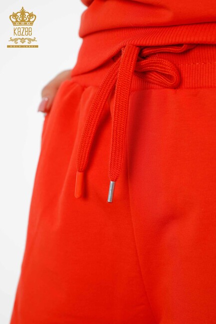 Women's Tracksuit Set Text Detailed Orange - 17461 | KAZEE - Thumbnail