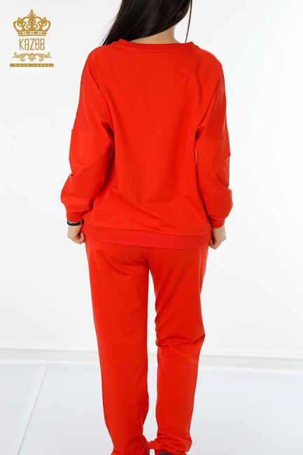 Women's Tracksuit Set Text Detailed Orange - 17461 | KAZEE - Thumbnail