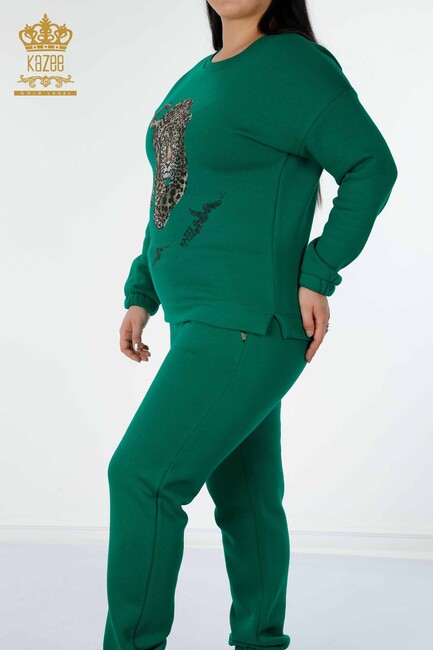 Women's Tracksuit Set Tiger Detailed Green - 17473 | KAZEE - Thumbnail