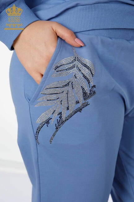 Women's Tracksuit Set Tiger Pattern Blue - 17459 | KAZEE - Thumbnail