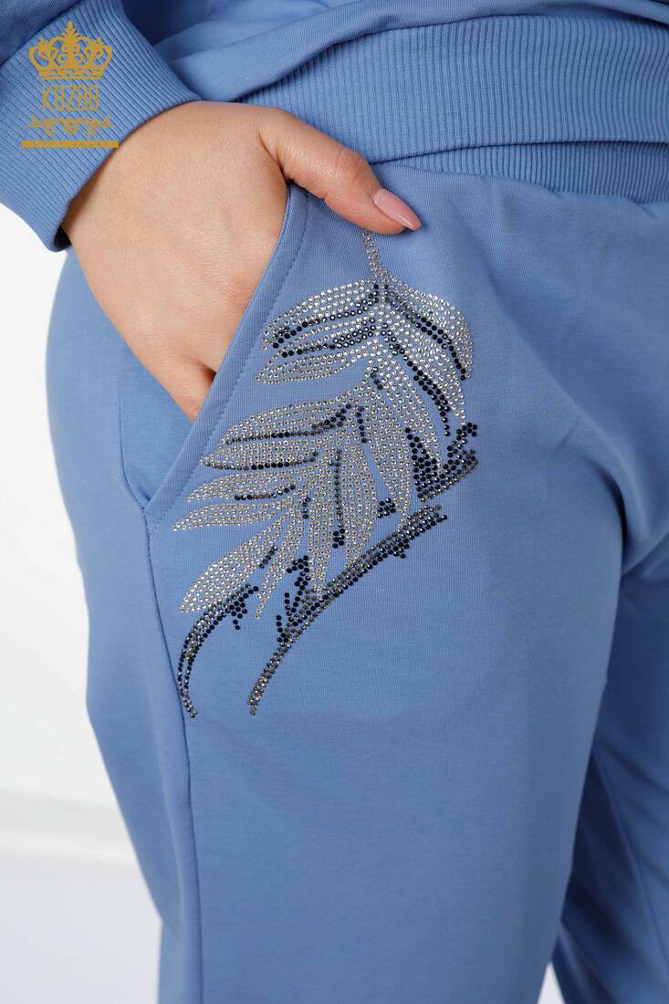 Women's Tracksuit Set Tiger Pattern Blue - 17459 | KAZEE