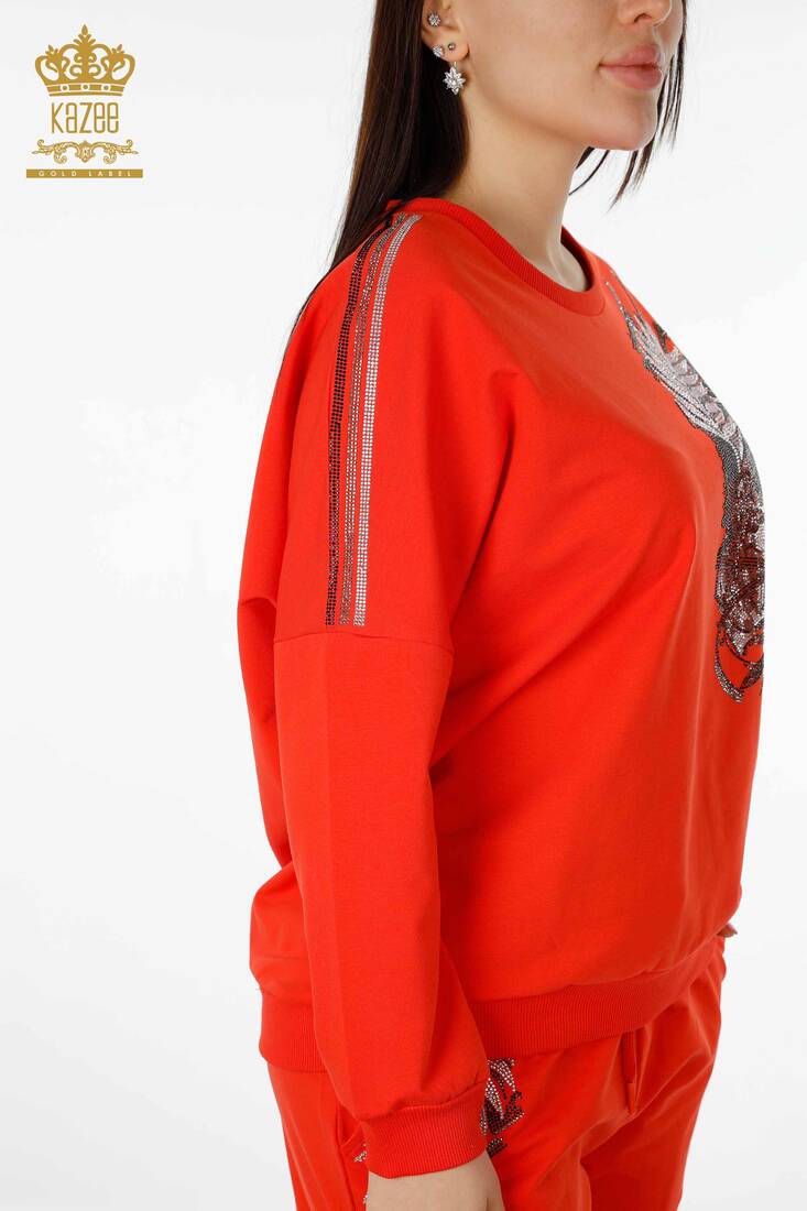 Women's Tracksuit Set Tiger Pattern Orange - 17459 | KAZEE