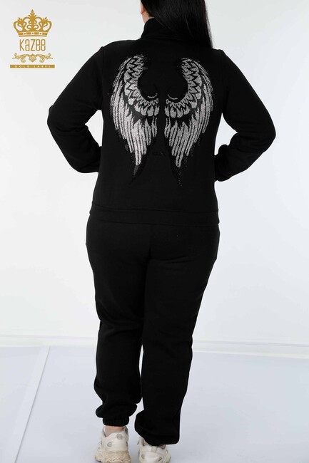 Women's Tracksuit Set Wing Detailed Black - 17466 | KAZEE - Thumbnail