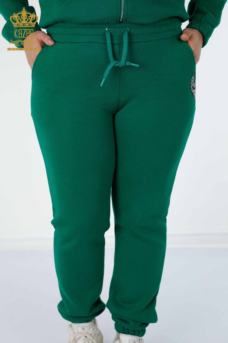 Women's Tracksuit Set Wing Detailed Green - 17466 | KAZEE