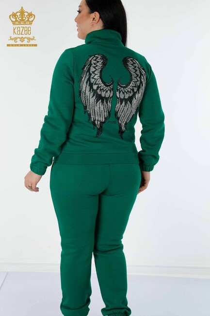 Women's Tracksuit Set Wing Detailed Green - 17466 | KAZEE - Thumbnail