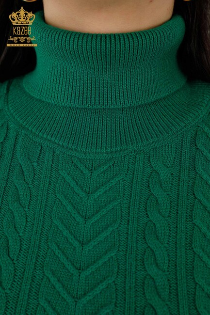 Women's Sweater Stone Embroidered Green - 30179 | KAZEE - Thumbnail